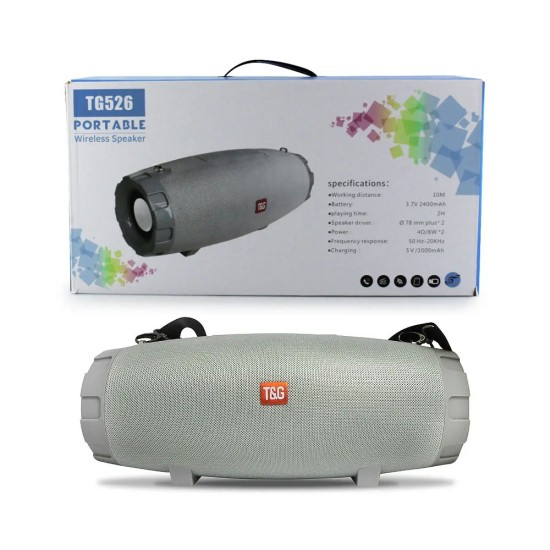 T&G Portable Wireless Speaker TG-526 Gray